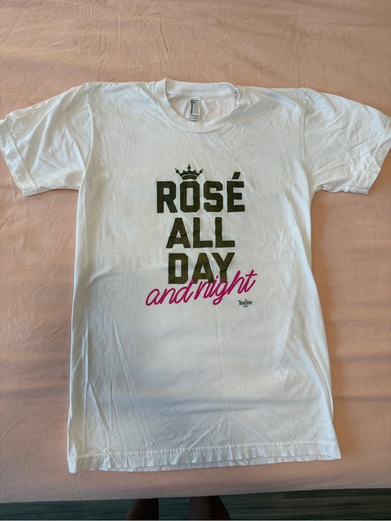 American Apparel Tops - New White Women’s "Rosé All Day and Night" Graphic Tee